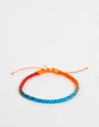 Asos Design Festival Cord Bracelet In Blue And Red Ombre-multi