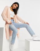 Missguided Oversized Cardigan In Rose-pink