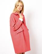 Asos Oversized Cocoon Coat - Pink