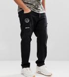 Only & Sons Plus Carrot Fit Jeans With Badge Details - Black