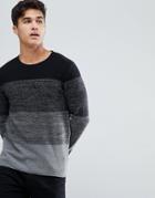 Esprit Knitted Sweater With Mixed Stripe In 100% Cotton - Black