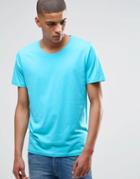 Selected Homme Short Sleeve Deep Crew Neck T-shirt - Blue Atoll