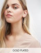 Aldo Gold Plated Stone Detail Hoop Earrings - Gold