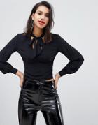Stradivarius Bow Side Blouse - Black