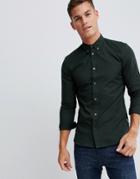 French Connection Oxford Button Down Logo Shirt-green