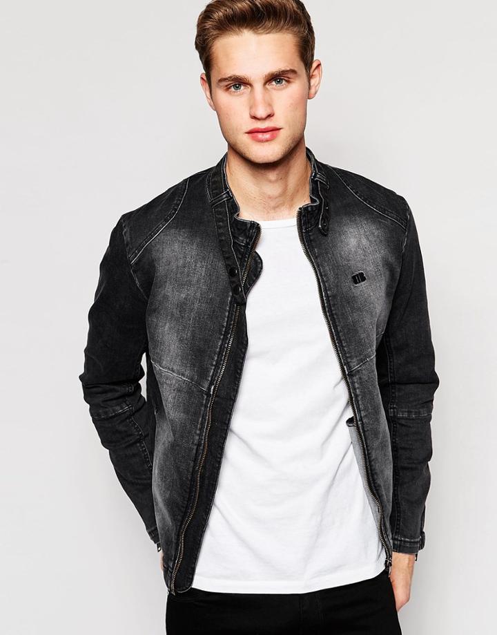 Kubban Denim Biker Jacket - Gray