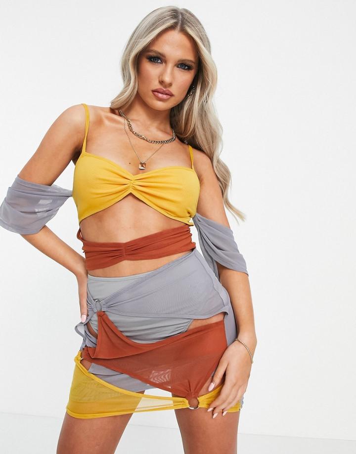 I Saw It First Layered Mini Dress In Colour Block-multi