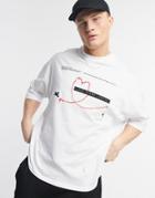 Asos Design Oversized T-shirt With Banksy Art Print In White