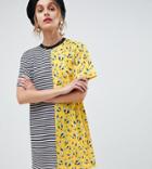 Reclaimed Vintage Inspired Looney Tunes Spliced Tshirt Dress - Multi