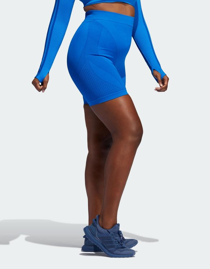 Adidas Originals X Ivy Park Legging Short In Blue-blues