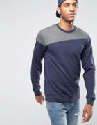 Troy Cut And Sew Sweater - Navy