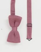 Twisted Tailor Knitted Bow Tie In Pink - Pink