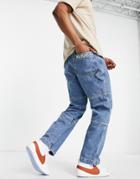 Kickers Logo Jeans In Mid Blue