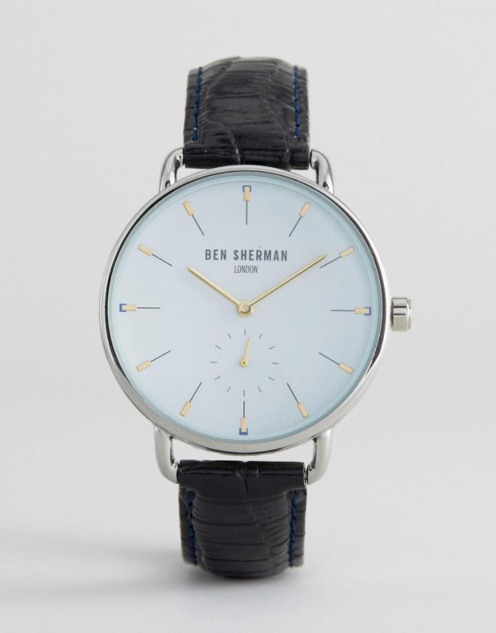 Ben Sherman Black Leather Strap Watch - Black