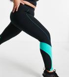 Asos 4505 Curve Color Block Botty Sculpt Leggings With Side Graphic-multi
