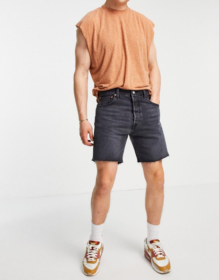 Levi's Youth 501 93 Regular Denim Shorts In Time-washed Black