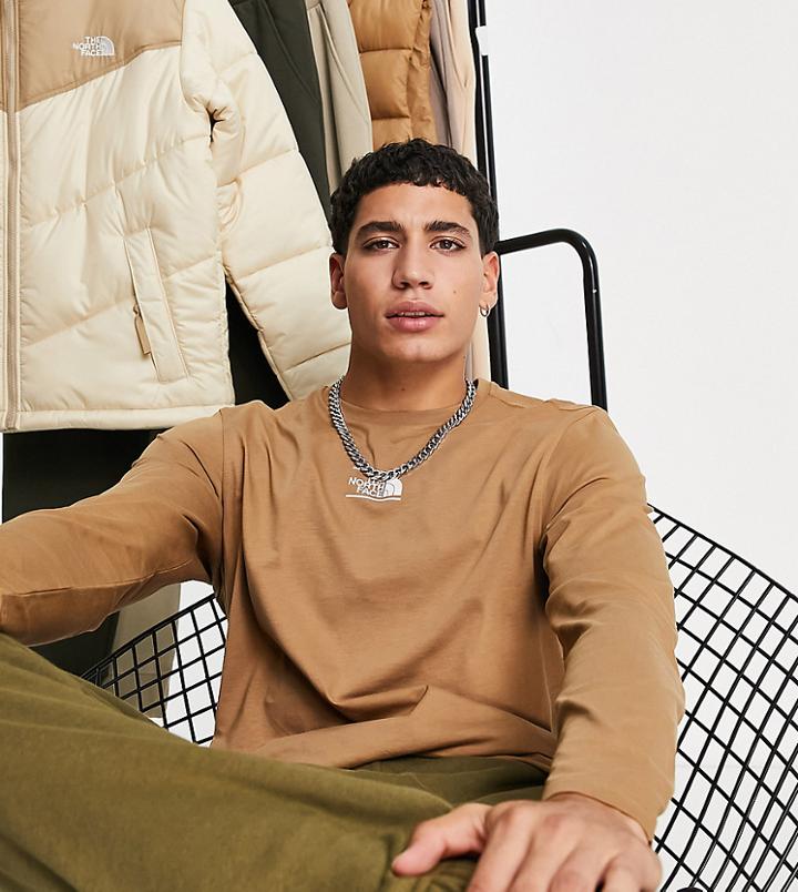 The North Face Center Dome Long Sleeve T-shirt In Brown - Exclusive To Asos