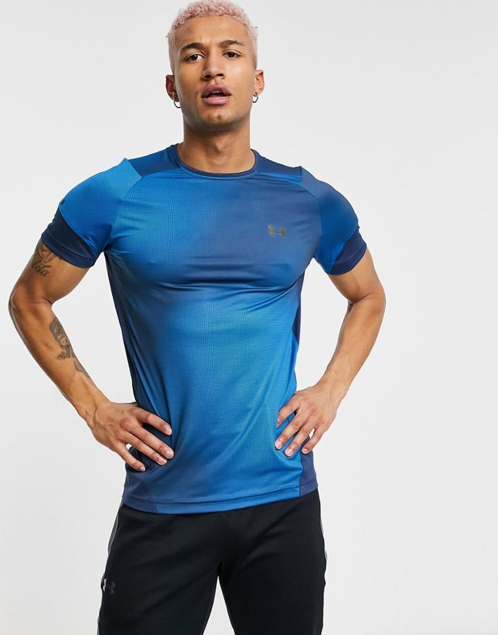 Under Armour Training Rush 2.0 Printed T-shirt In Blue-blues