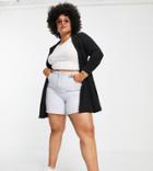Yours Button Front Blazer In Black