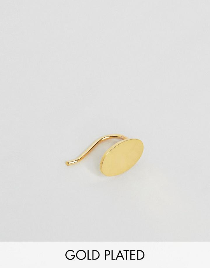 Ottoman Hands Oval Ear Cuffs - Gold