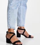 Truffle Collection Mid Block Heel Sandals In Black