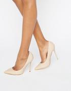 Missguided Pointed Heeled Court Shoe - Beige