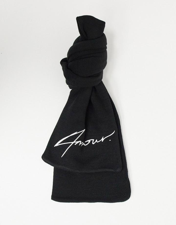 Amour Branded Scarf-black