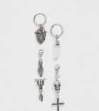 Reclaimed Vintage Inspired Earring Pack With Gothic Style Charms Exclusive To Asos - Silver