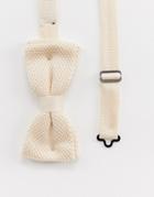 Twisted Tailor Knitted Bow Tie In Cream - Cream
