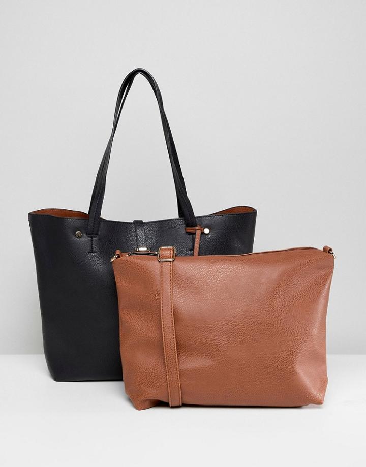 Oasis Shopper Bag With Removable Pouch - Gray