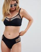 Pour Moi Glamazon High Waist Bikini Bottom In Black