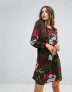 Traffic People Floral Swing Dress - Navy