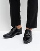 Dune Derby Shoes In Saffiano Black Leather - Black