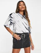 Asos Design Oversized T-shirt In Tie Dye In Mono-green