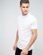Asos Relaxed Skater T-shirt With High Neck - White