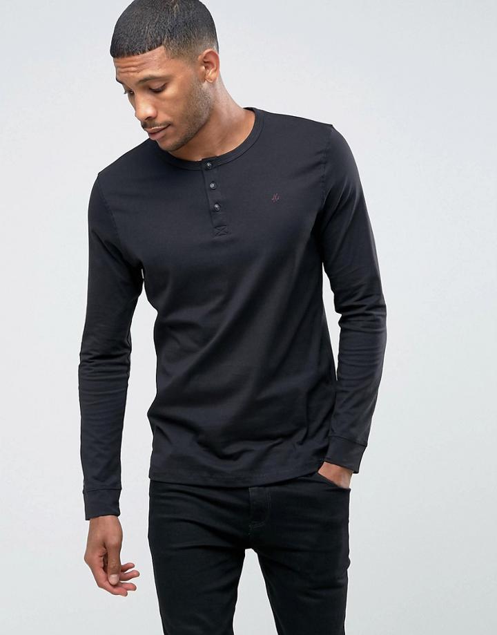 Jack & Jones Grandad Long Sleeve Top - Black