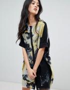 Religion Tunic Shirt Dress In Fence Print - Navy