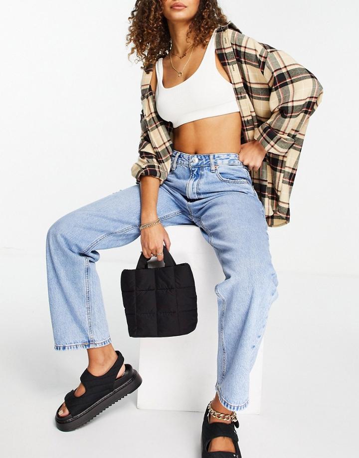 Stradivarius Boyfriend Jean In Medium Blue-blues