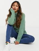 Unique21 Roll Neck Sweater In Sage-green