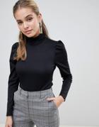 Fashion Union Tie Back Body With High Neck-black