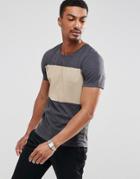 Selected Homme Color Block T-shirt - Gray