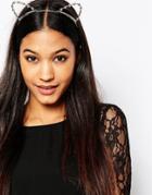 Lipsy Ariana Grande Crystal Cat Headband - Silver
