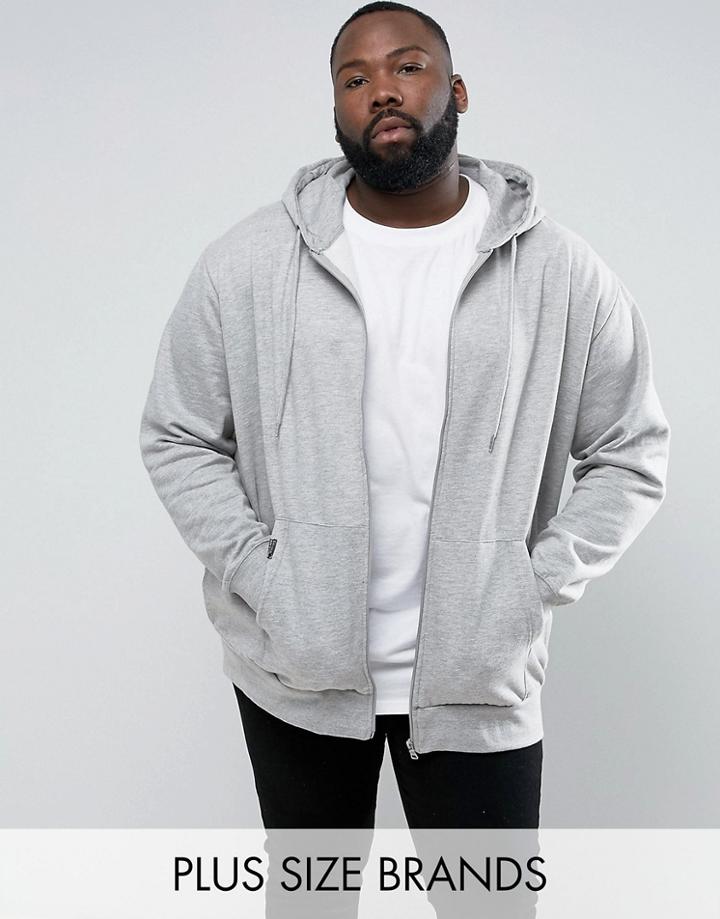 Loyalty And Faith Plus Zip Thru Hoodie - Gray
