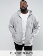 Loyalty And Faith Plus Zip Thru Hoodie - Gray