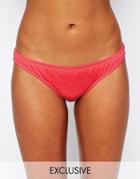Asos Fuller Bust Exclusive Brazilian Bikini Bottom - Pink Petunia