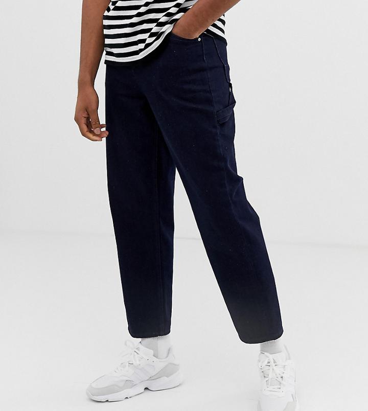 Asos White Tall Skater Jeans In Neppy Indigo Denim-navy