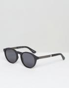 Tommy Hilfiger Round Sunglasses In Matte Black - Black