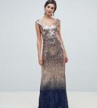 City Goddess Tall Ombre Sequin Embellished Maxi Dress - Gold