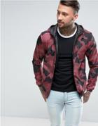 Good For Nothing Windbreaker Jacket In Burgundy Camo - Red
