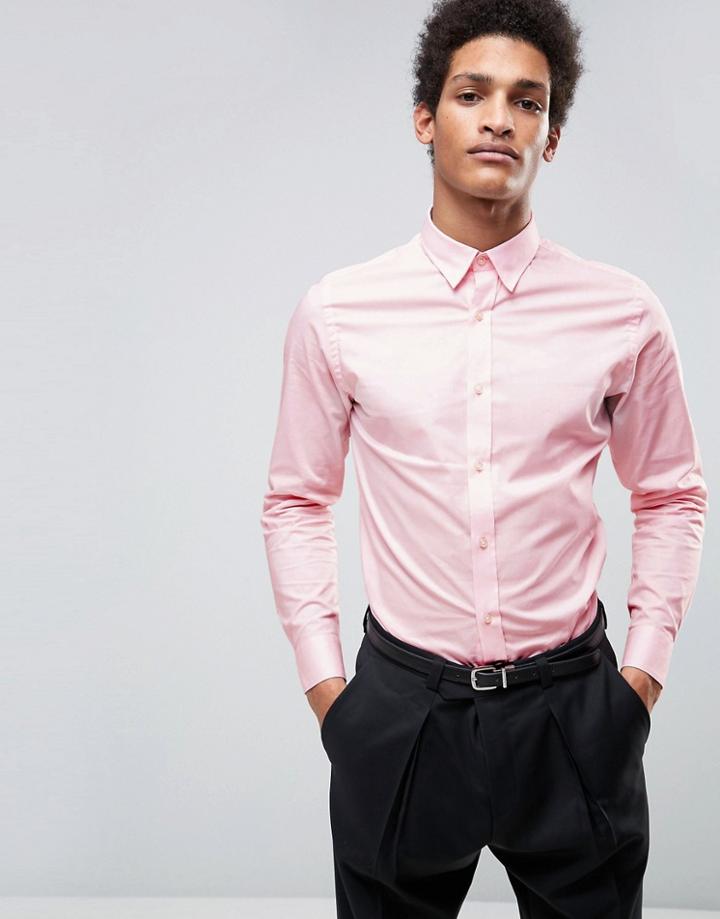 Selected Homme Superskinny Smart Shirt - Pink